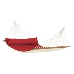 La Siesta Alabama Red Pepper - Fodrad Kingsize-hängmatta med korsstång La Siesta Alabama Red Pepper - Fodrad Kingsize-hängmatta med korsstång