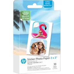 HP Zink-papper Sprocket Luna 30-pack 2x3 förskurna 1,3x1,3 klistermärken - Kameratillbehör