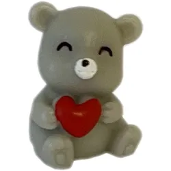 Julminifigur 2,5 cm - Julnallebjörn med hjärta - Dekoration