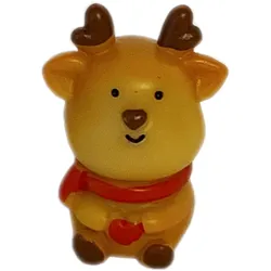 Jul Minifigur 3,5 Cm - Sittande ren med halsduk - Dekoration