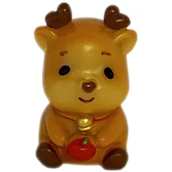 Jul Minifigur 3,5 Cm - Sittande ren med bjällra - Dekoration