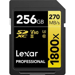 Lexar Pro 1800x SDXC U3 (V60) UHS-II R270/W180 256GB - Minneskort