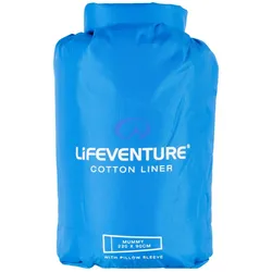 Lifeventure sovsäcksfoder i bomull, Mummy (blå) - Sovepose